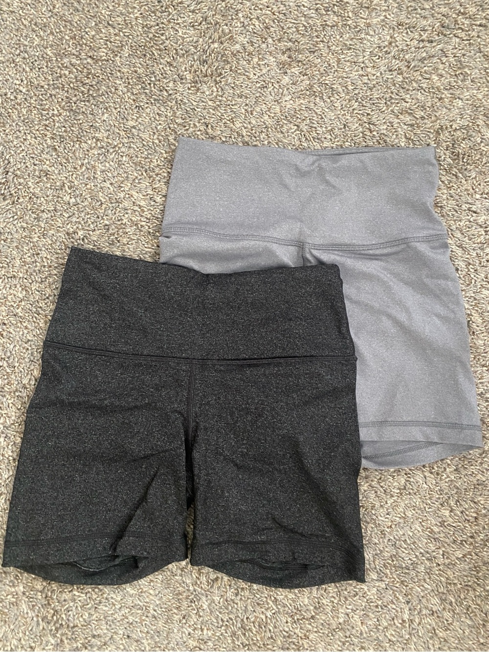 High-Waist Women’s Active Biker Shorts —  Dark & Light Gray